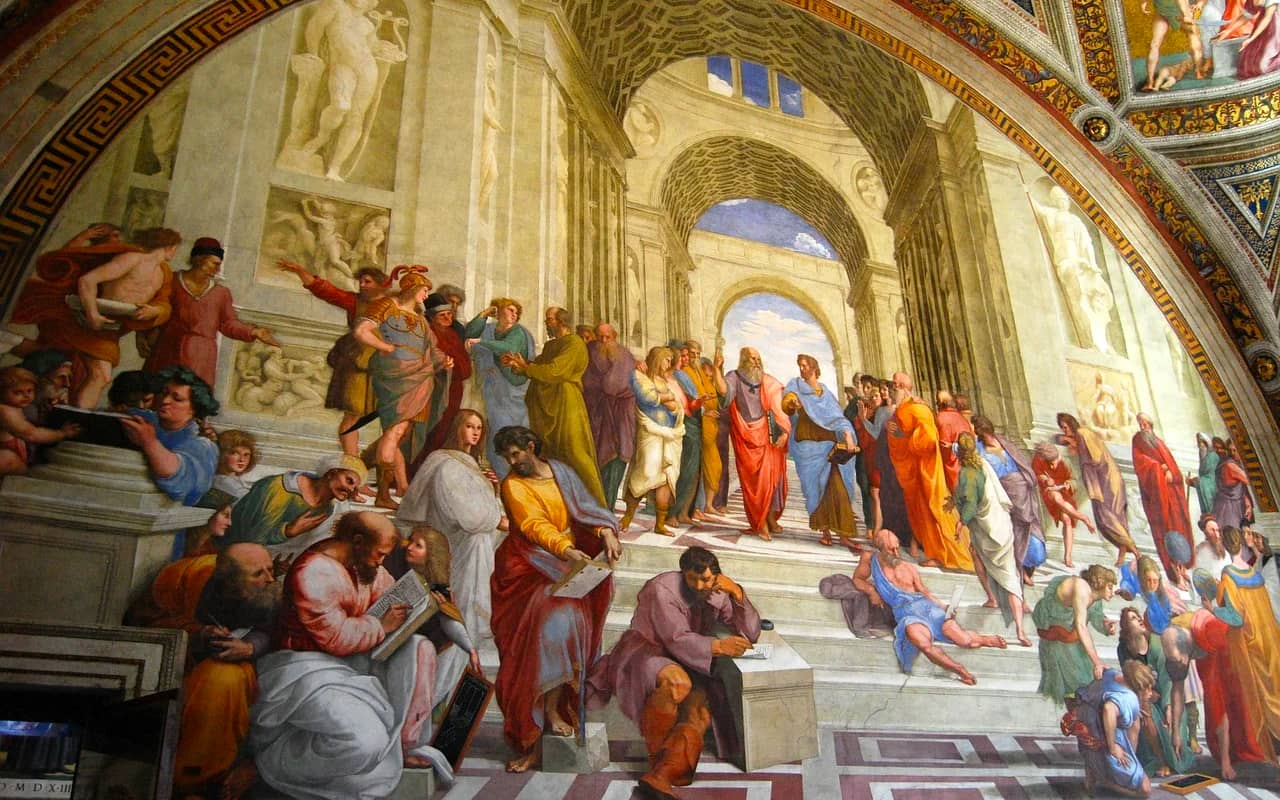 a painting of philosophers