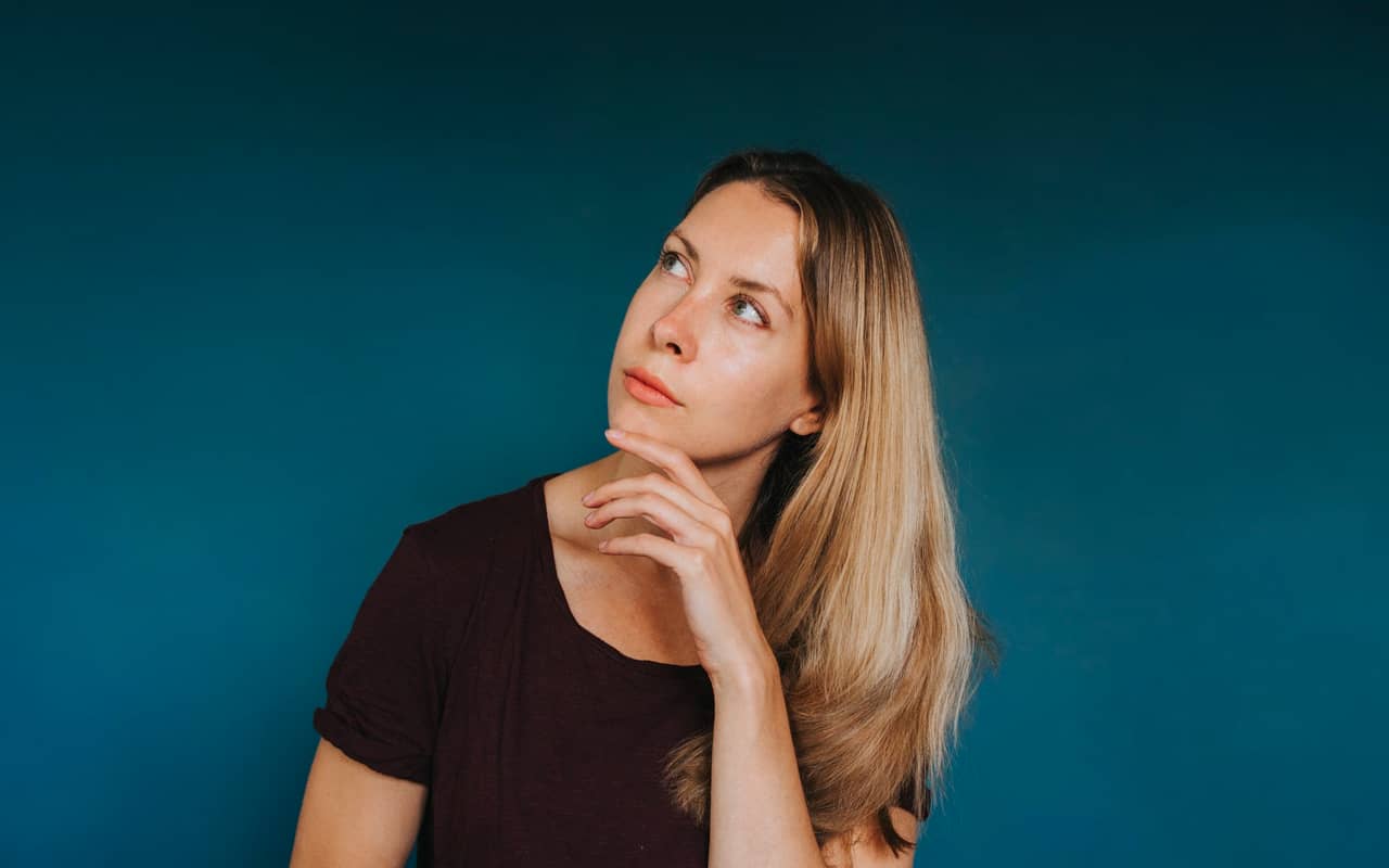 a woman has lots of thoughts