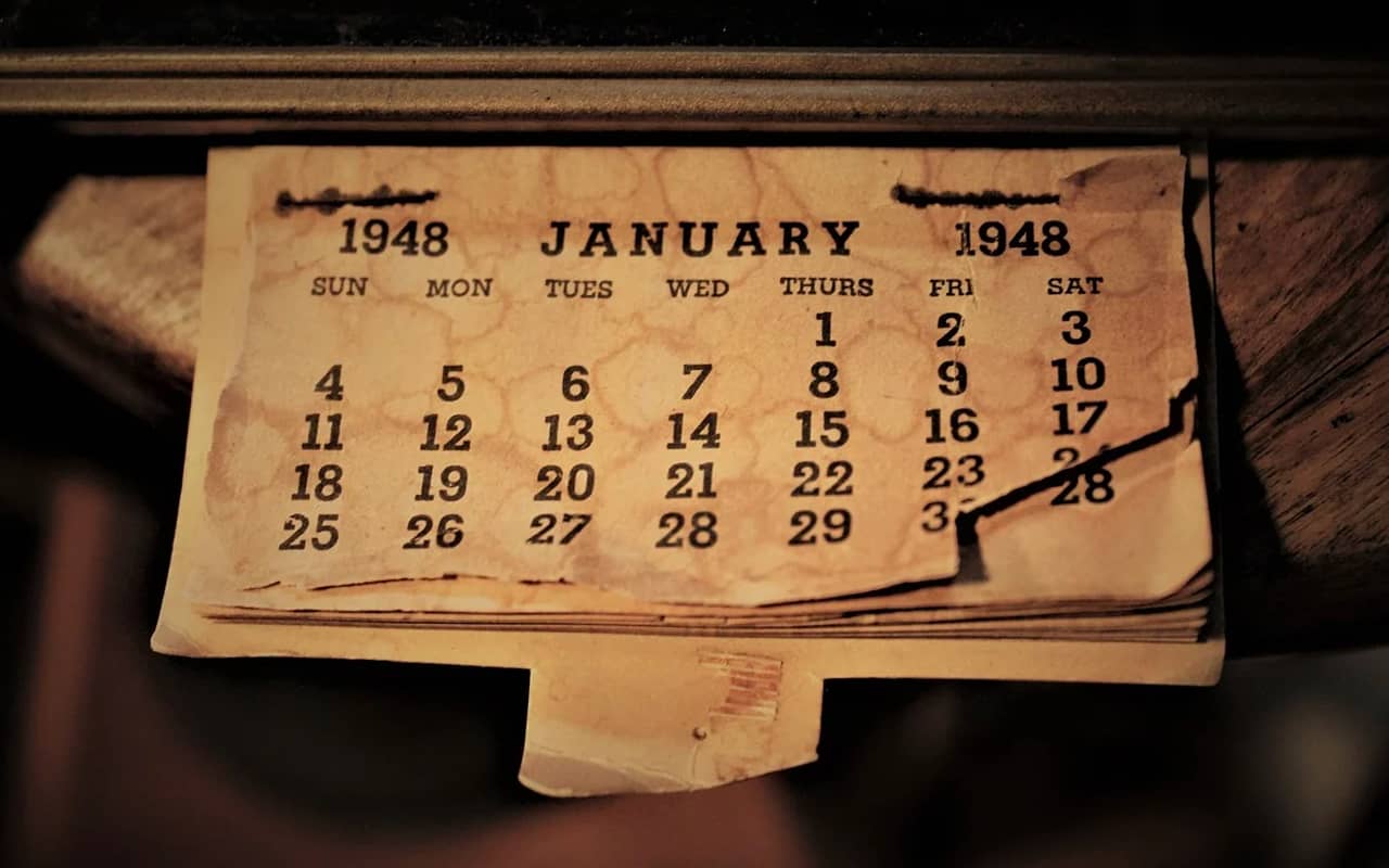 an old calendar