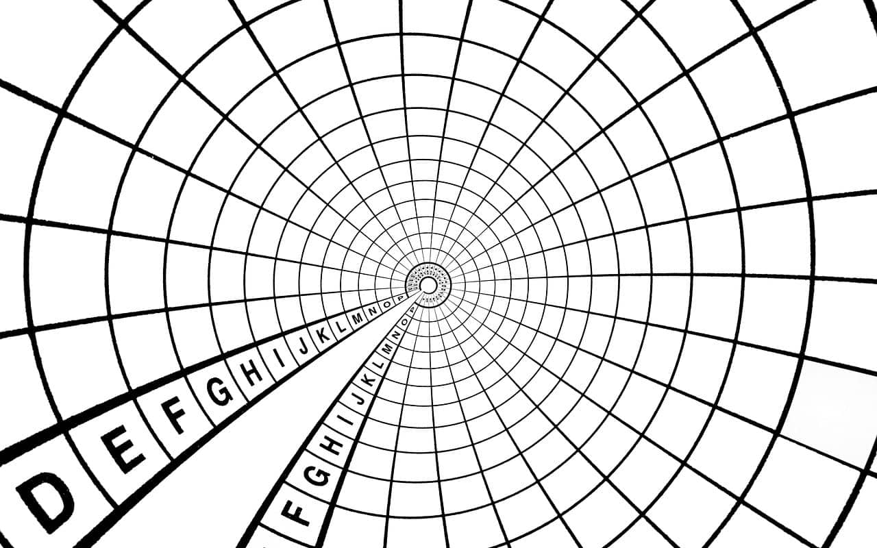Crossword puzzle in a vortex formation