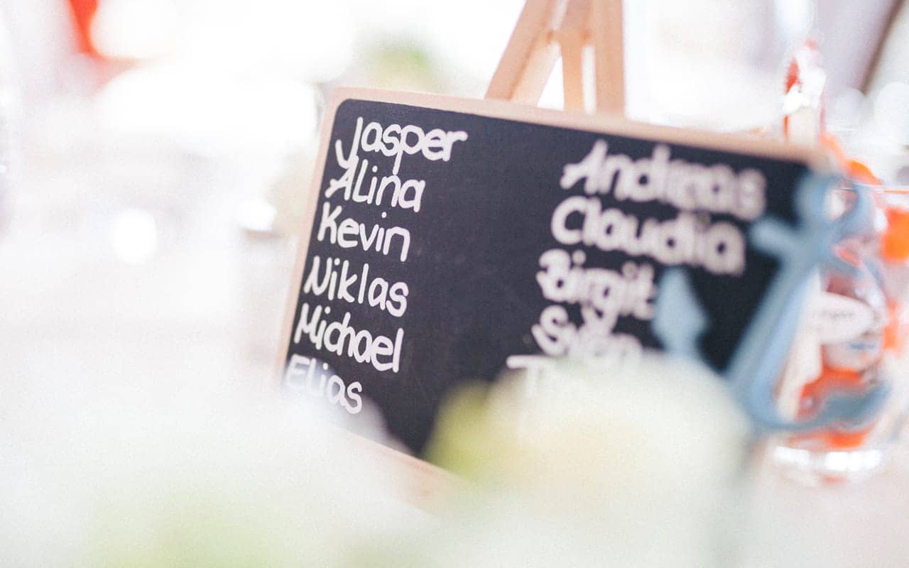 different names on a blackboard