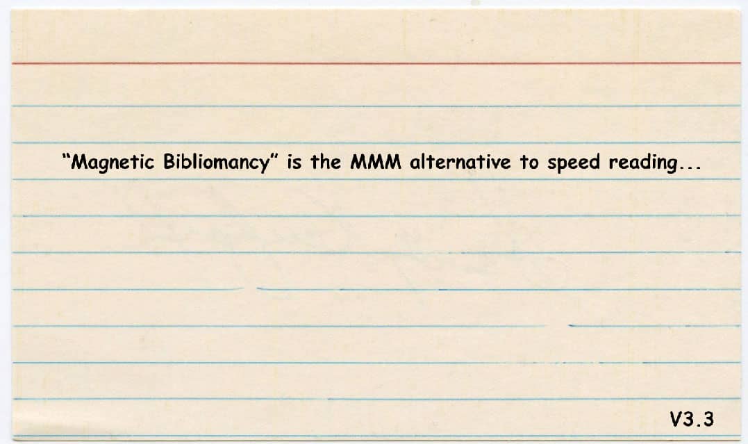 Example Index card with notes from completing a memory course