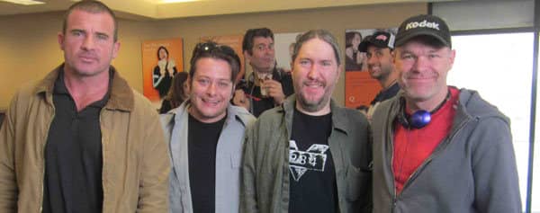 Anthony Metivier with Uwe Boll, Eddie Furlong and Dominic Purcell