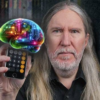 How to learn mental math feature image with Anthony Metivier holding a calculator with a brain attached to it