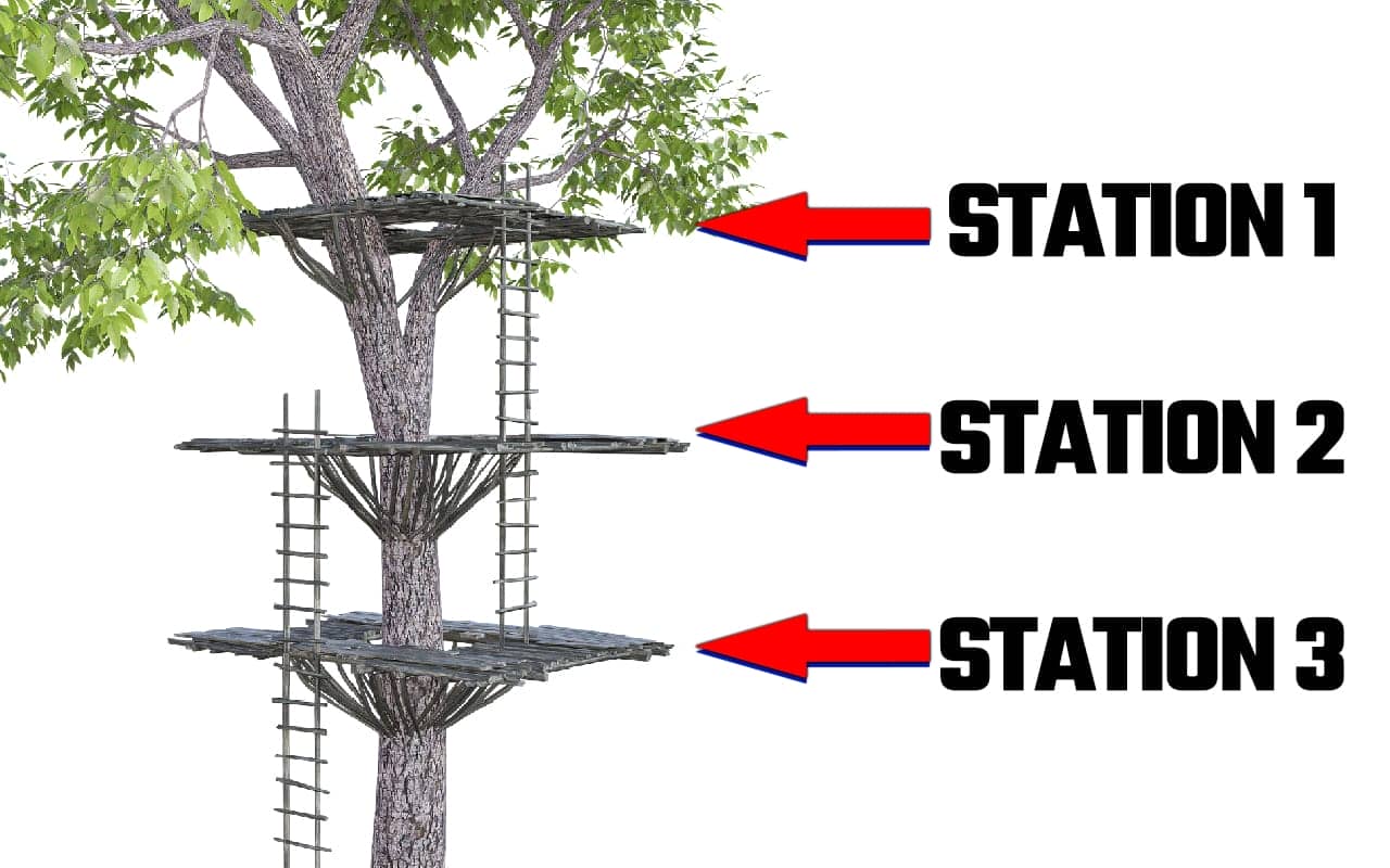 Imaginary treehouse Virtual Memory Palace example with three loci