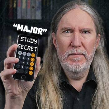 Major System feature image of Anthony Metivier holding a calculator that says "Major" Study Secret