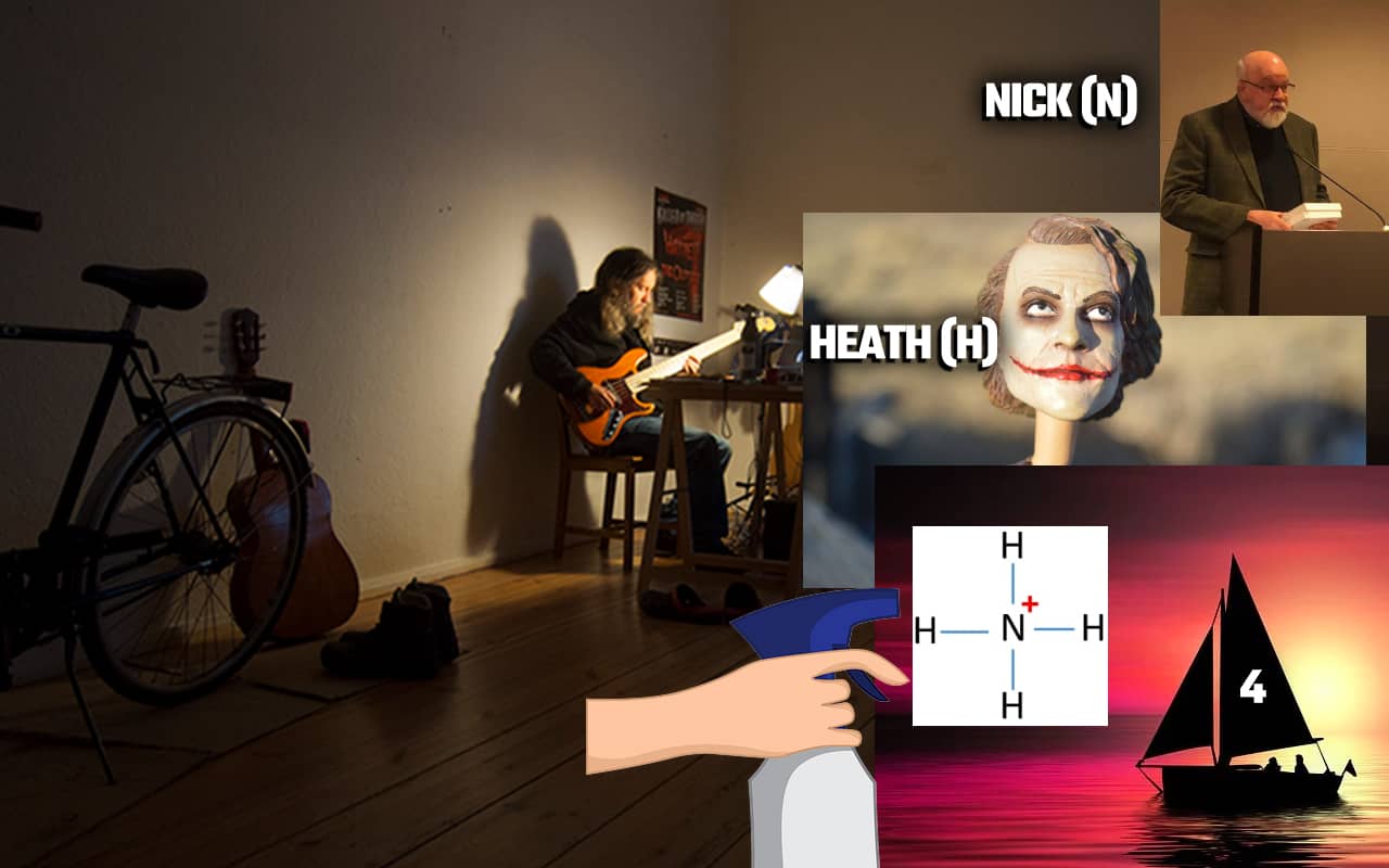 Mnemonic example for memorizing the polyatomic atom NH+4