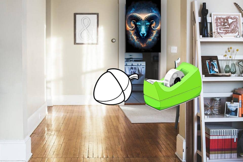 Mnemonic example of a memorizing Aries from the Zodiac in a Memory Palace