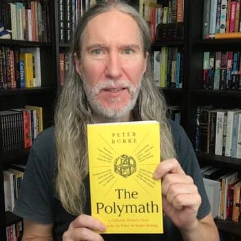 Multipotentialite vs Polymath feature image of Anthony Metivier holding The Polymath by Peter Burke