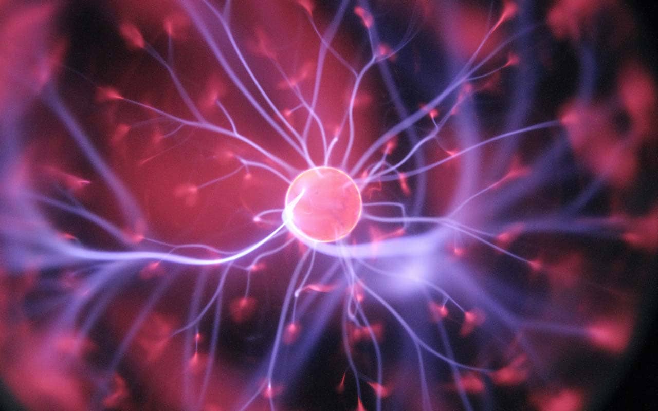 A pink and purple rendering of plasma.