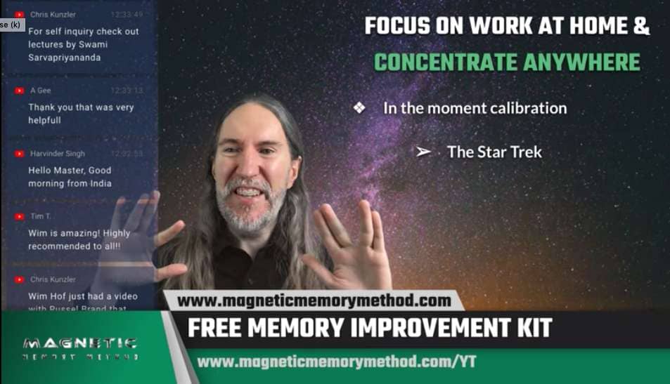 Anthony demonstrating the hand gestures for the Star Trek during his Focus on Work at Home & Concentrate Anywhere YouTube livestream.