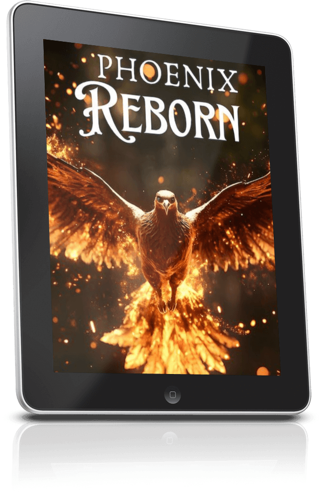Phoenix Reborn cover in an ipad for Anthony Metivier's updated version of The Phoenix by Peter of Ravenna